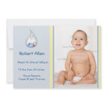 Blue Sleeping Baby Birth Announcement