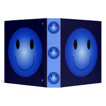 Blue Smiley 3 Ring Binders