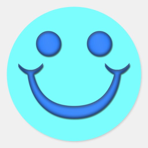 Blue Smiley Face Sticker Zazzle