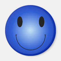 Blue Smiley Fridge Magnet
