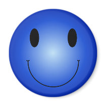 Blue Smiley Fridge Magnet