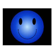 Blue Smiley Post Card