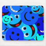 BLUE SMILEYS COLLAGE MOUSEPAD
