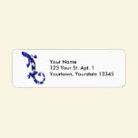 Blue Snake Skin Lizard Address Label labels