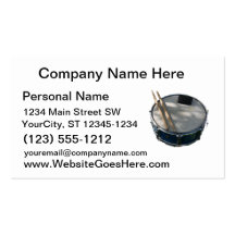 Blue Snare Drum Drumsticks and Muffler Business Cards