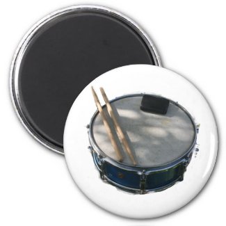 Blue Snare Drum Drumsticks and Muffler magnet