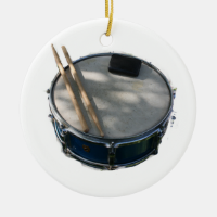 Blue Snare Drum Drumsticks and Muffler Christmas Tree Ornament