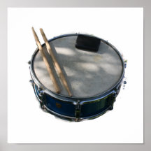 Blue Snare Drum Drumsticks and Muffler Posters