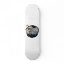 Blue Snare Drum Drumsticks and Muffler Skate Board
