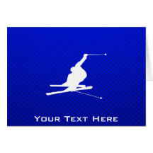 Blue Snow Skiing Card