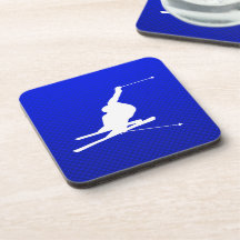 Blue Snow Skiing Coasters