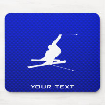 Blue Snow Skiing Mousepads