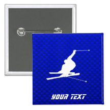 Blue Snow Skiing Pins
