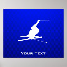 Blue Snow Skiing Posters