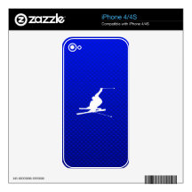 Blue Snow Skiing Skins For The iPhone 4