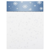 Blue Snowflake Border Letterhead