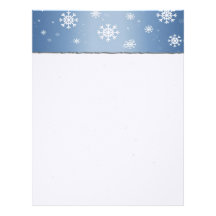 Blue Snowflake Border Letterhead