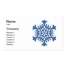 Blue Snowflake Business Card