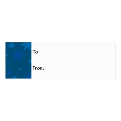 Blue Snowflake Christmas Gift Tag Business Card Templates by Christianphotogirl