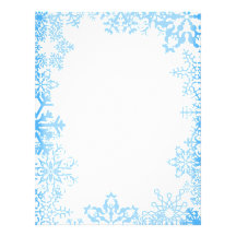 Blue Snowflake Christmas Stationary Letterhead Template