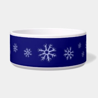 Blue snowflake dog bowl petbowl