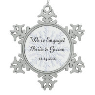 Blue Snowflake Engagement Ornament