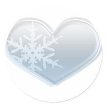 blue snowflake heart stickers