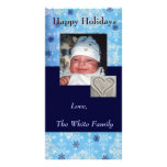 Blue Snowflake Holiday Photo Card