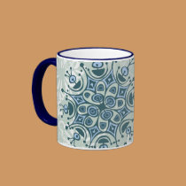 Blue Snowflake mugs by litabug Blue Snowflake mugs