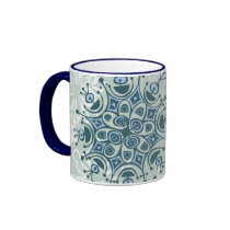 Blue Snowflake mugs by litabug Blue Snowflake mugs