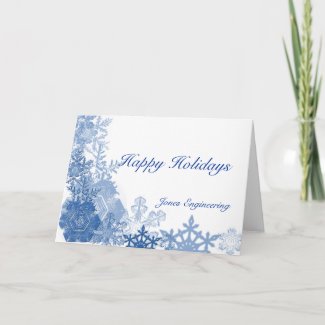 Blue Snowflake on White card