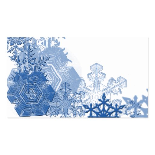 Blue Snowflake on White Wedding Place Cards Business Card (back side)