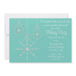 Blue Snowflake Ornament Christmas Party Invitation