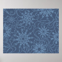 Blue snowflake pattern print
