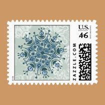 Blue Snowflake postage by litabug Blue Snowflake postage