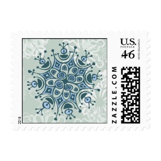 Blue Snowflake Postage Stamps