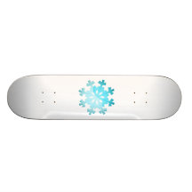 Blue Snowflake Skateboard Deck