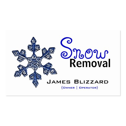 Blue Snowflake Snow Removal Service Business Cards