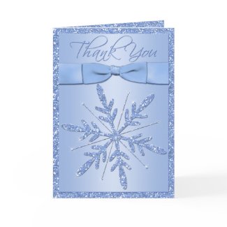 Blue Snowflake Thank You Card card