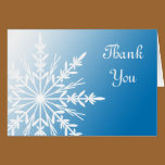 Blue Snowflake Thank You Note Card cards
