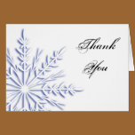 Blue Snowflake Thank You Note Card cards