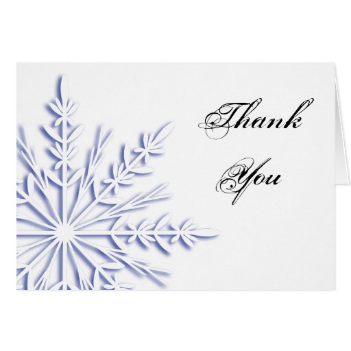 Blue Snowflake Thank You Note Card | Zazzle