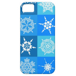 Blue Snowflake Tile Christmas Pattern Gifts iPhone 5 Cases