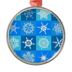 Blue Snowflake Tile Christmas Pattern Gifts Ornaments