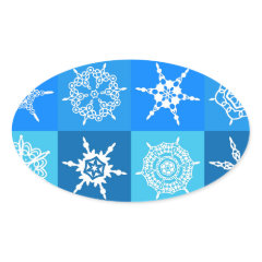 Blue Snowflake Tile Christmas Pattern Gifts Stickers