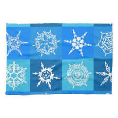 Blue Snowflake Tile Christmas Pattern Gifts Towels
