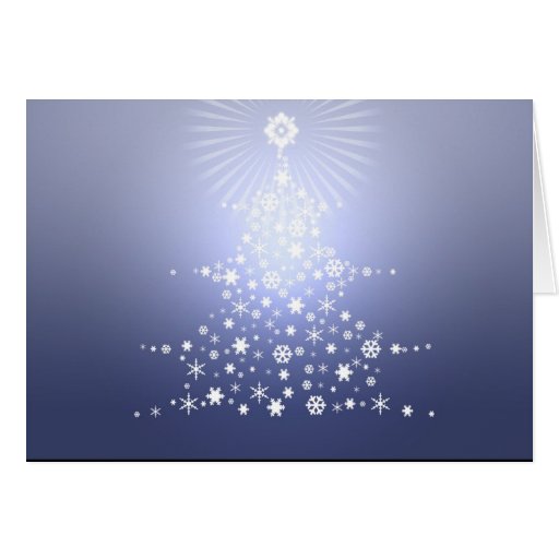Blue snowflake tree Card