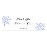 Blue Snowflake Wedding Favor Tags Business Card Templates
