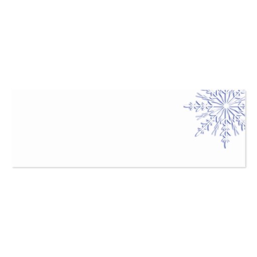 Blue Snowflake Wedding Favor Tags Business Card Templates (back side)