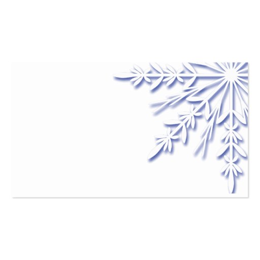 Blue Snowflake Wedding Place Card Business Card Template (back side)